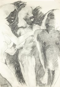 Robert Colescott, 1925-2009, untitled, Ladies in Waiting
