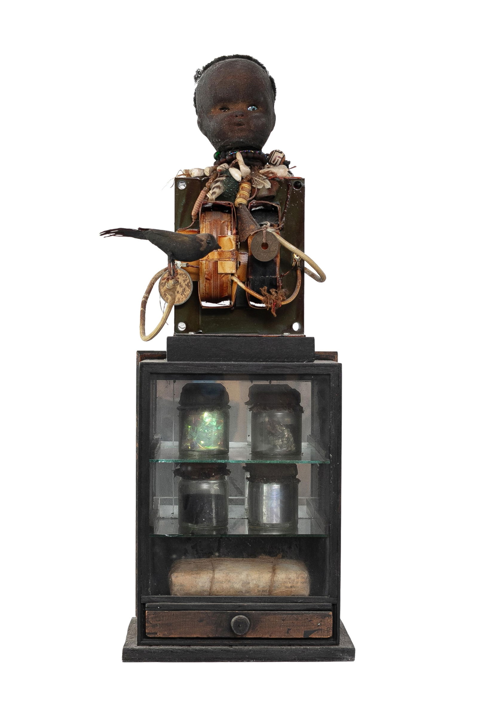 Renee Stout, b. 1958, Power Object, Homage to Joseph Cornell: Renee Stoutb. 1958Power Object, Homage to Joseph Cornell1991wood, metal, mixed media20-1/2 x 8-1/2 x 10 incheslabels verso with artist name and date; another with RS monogram.Exhibited: Sm