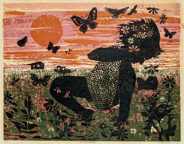Walter Williams, 1920-1998, Girl with Butterflies