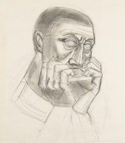 Charles White (attribution), 1918-1979, Harmonica Player