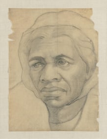 Charles White (attribution), 1918-1979, untitled, Portrait of a Woman