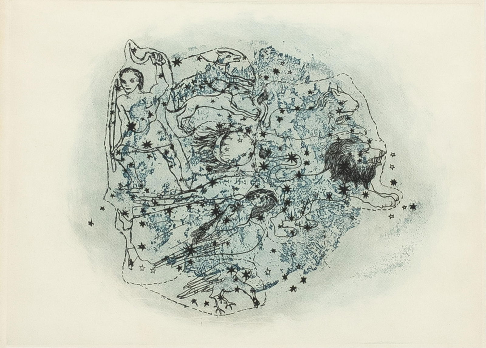 Betye Saar, b. 1926, Celestial Scene: Betye Saarb. 1926Celestial Scene1966colored etching9 x 12 inches (image), full marginssigned, titled and numbered 11/25This image is included in the collection of The Museum of Modern Art,