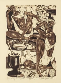 Eldzier Cortor, 1916-2015, Sepia Odalesque I