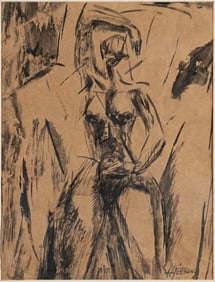Harold K. Pierce, b. 1914, untitled, Standing nude
