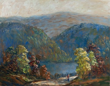 John Wesley Hardrick, 1891-1968, Figures by a Lake