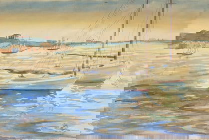 Lois M. Jones, 1905-1998, Harbor Scene