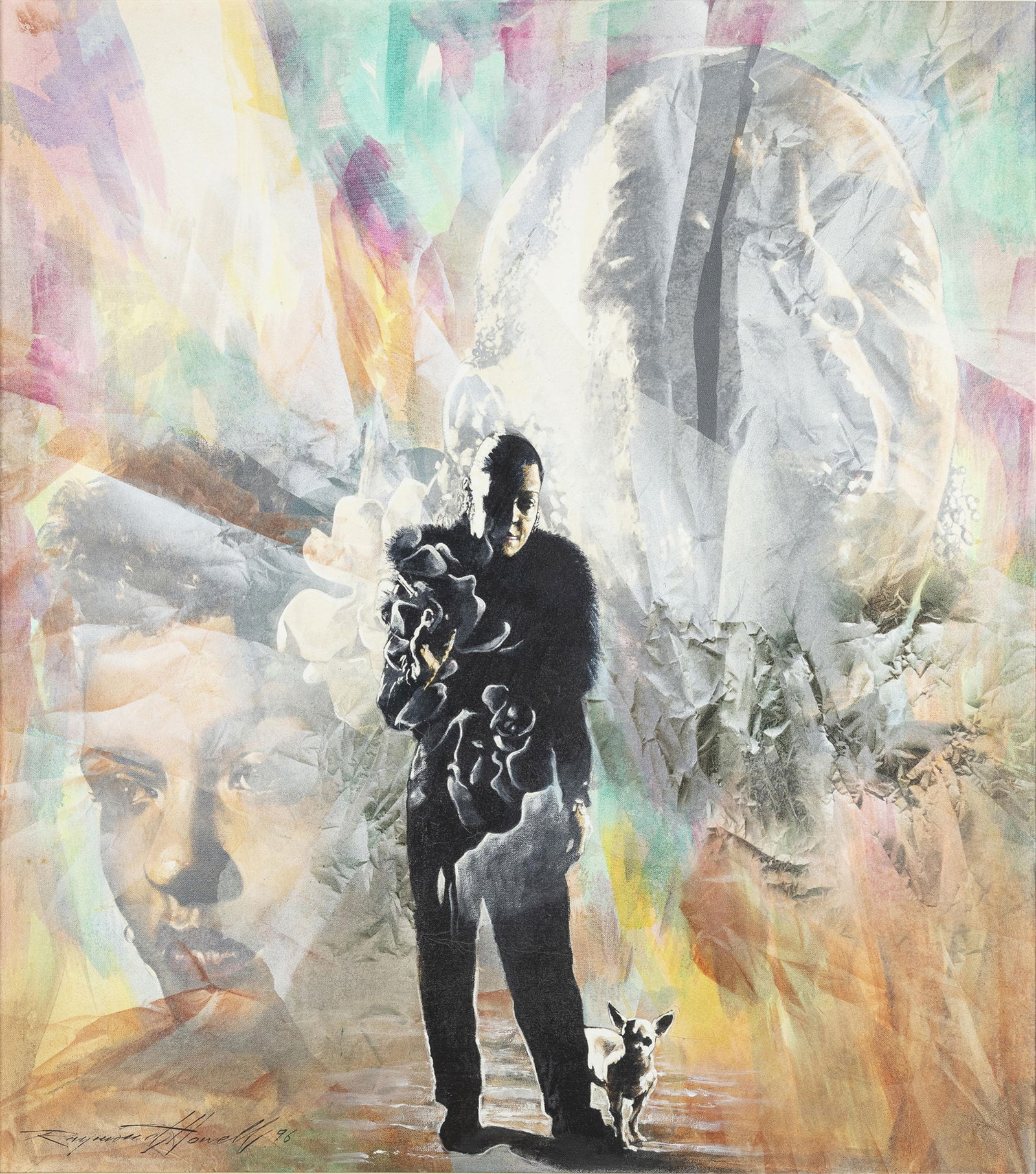 Raymond Howell, 1927-2002, Billie Holiday: Raymond Howell1927-2002Billie Holiday1996oil wash and mixed media on canvas40 x 36 inchessigned, dated and titledProvenance: the estate of the artist