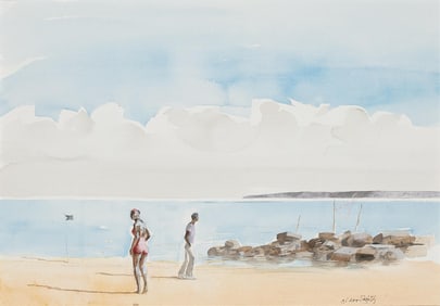 Hughie Lee-Smith, 1915-1999, Figures by the Water