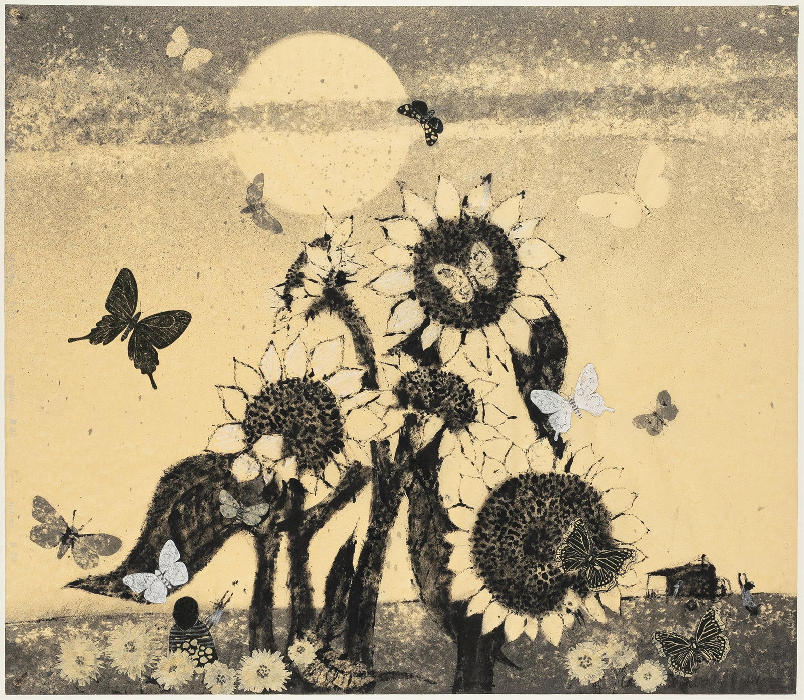 Walter Henry Williams, 1920-1988, Sunflower: Walter Henry Williams1920-1988Sunflower1972/1973mixed media collage on paper28 x 31-1/4 inchessigned and faintly dated (1975)Provenance: the personal collection of Sam Middleton to private