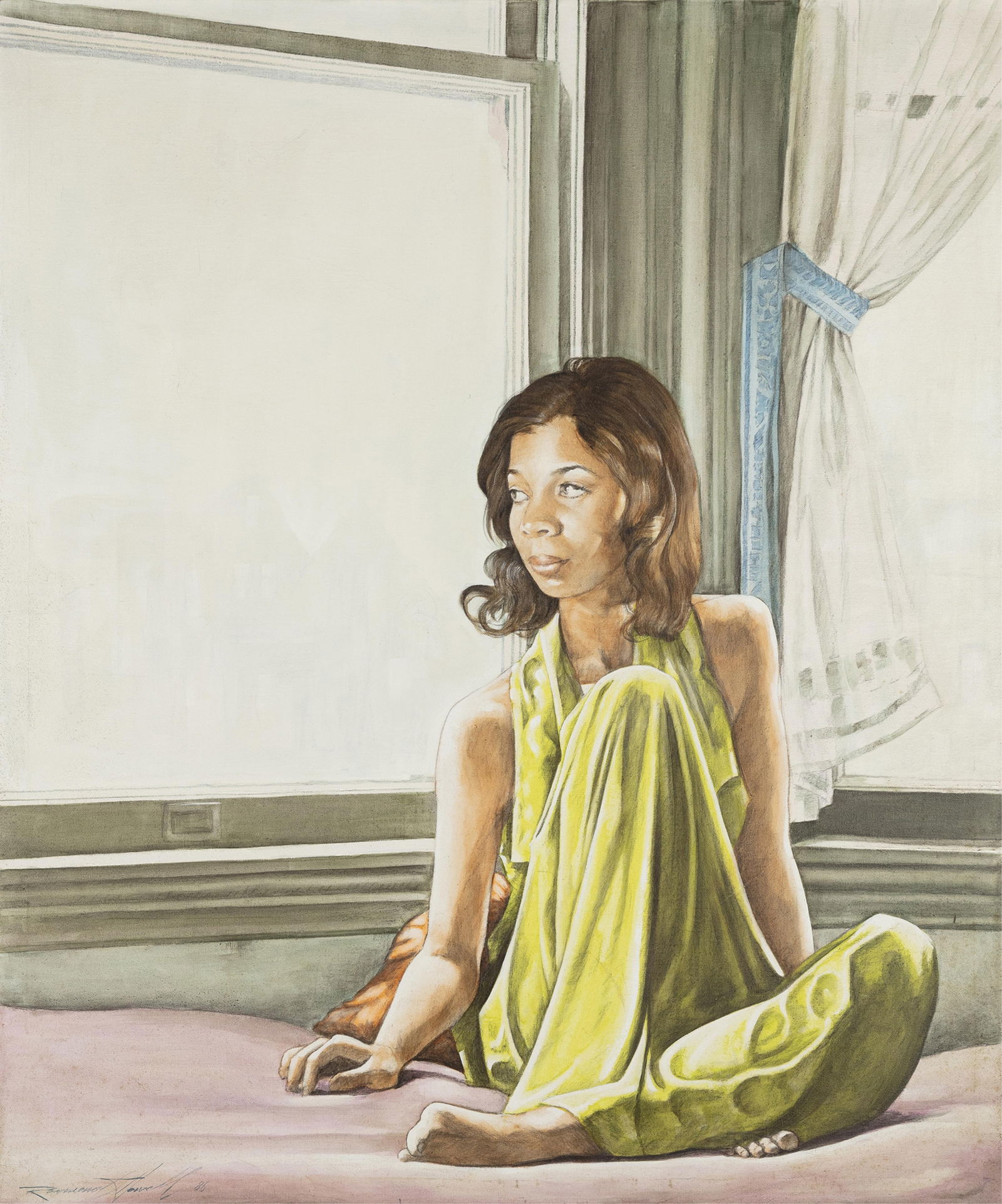 Raymond Howell, 1927-2002, Rear Window: Raymond Howell1927-2002Rear Window1986oil wash on canvas43 x 36 inchessigned and dated; titledProvenance: the estate of the artist