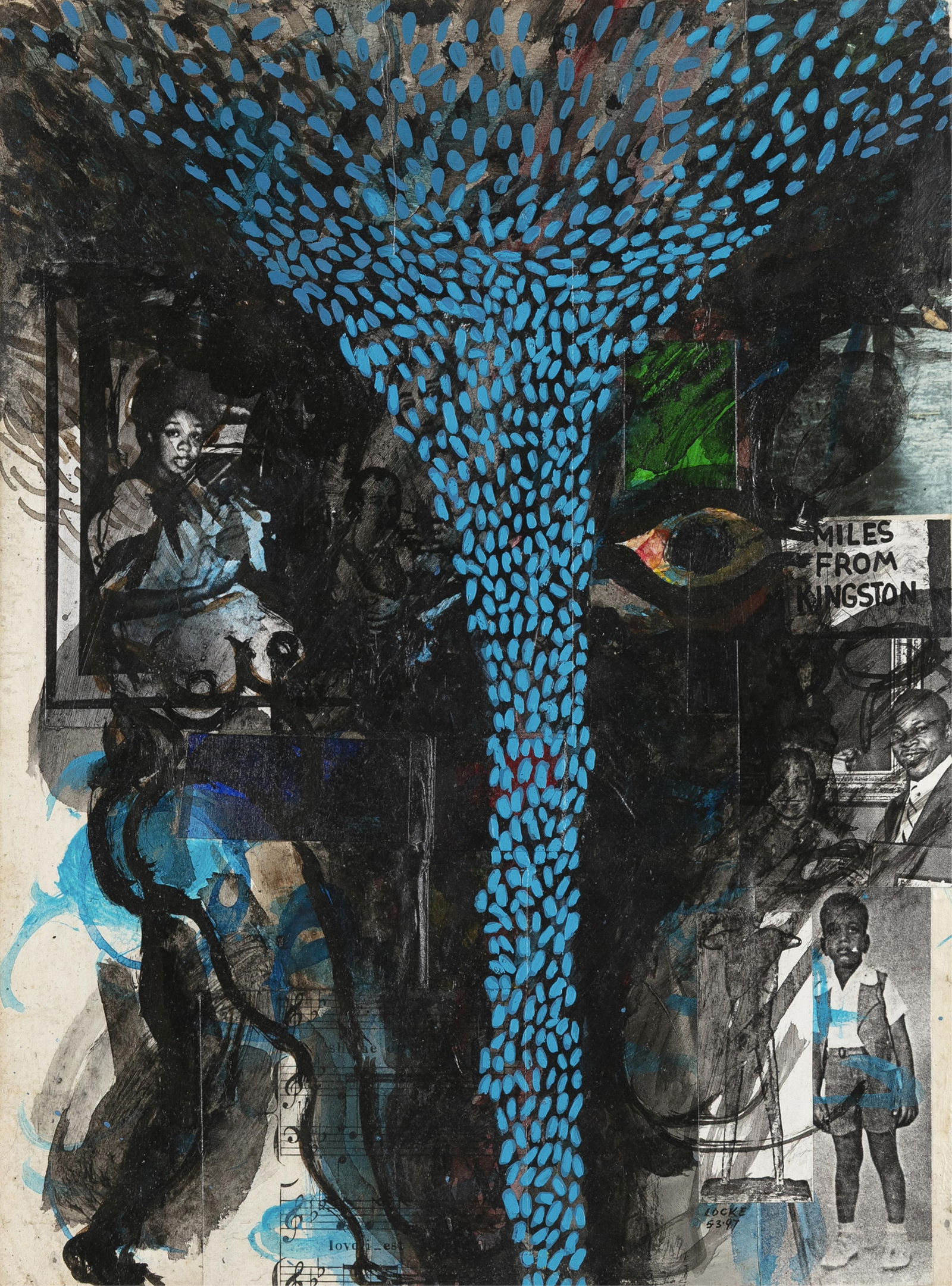 Donald Locke, 1930-2010, untitled: Donald Locke1930-2010untitled1997mixed media collage on paper mounted to stretched canvas14 x 11 inchesSigned and dated 5/3/97Provenance: private collection, Philadelphia, PA