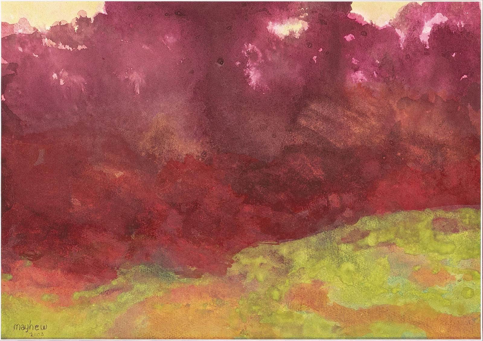 Richard Mayhew, 1924-2024, untitled: Richard Mayhew1924-2024untitled2003watercolor on paper14 x 20 inchessigned and datedProvenance: important private collection, Washington, DC