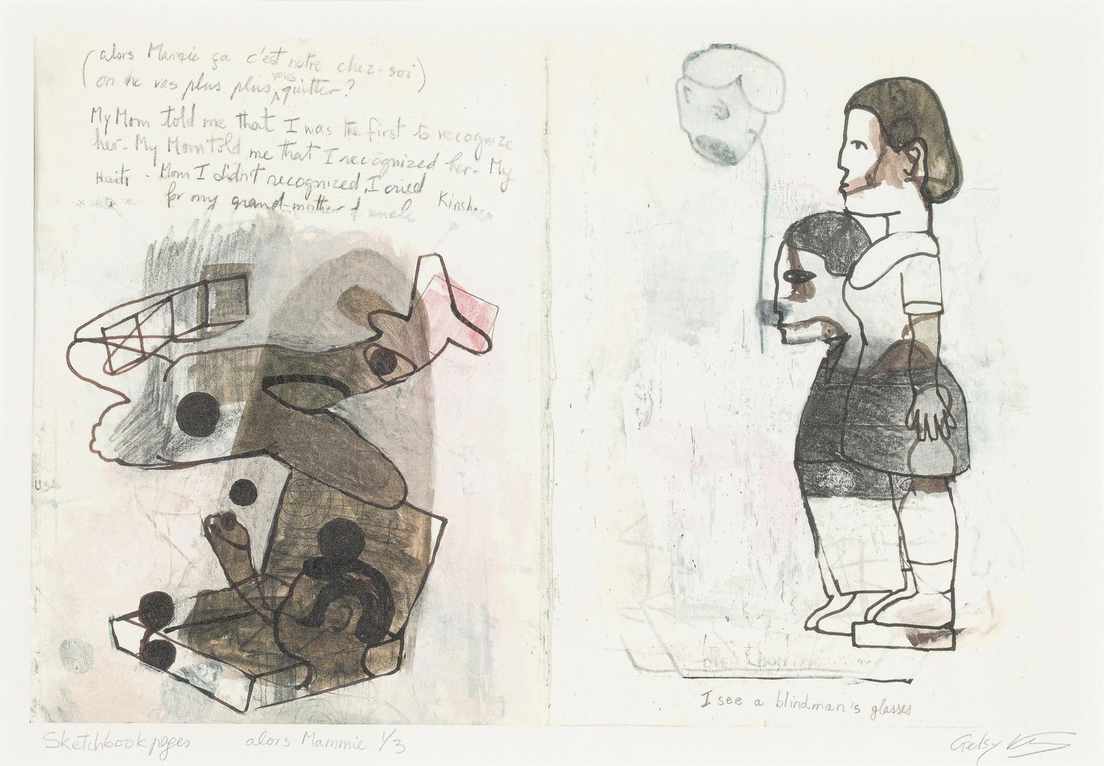 Gelsy Verna, 1961-2008, Sketchbook Pages: Alors Mammie (1 of 2)