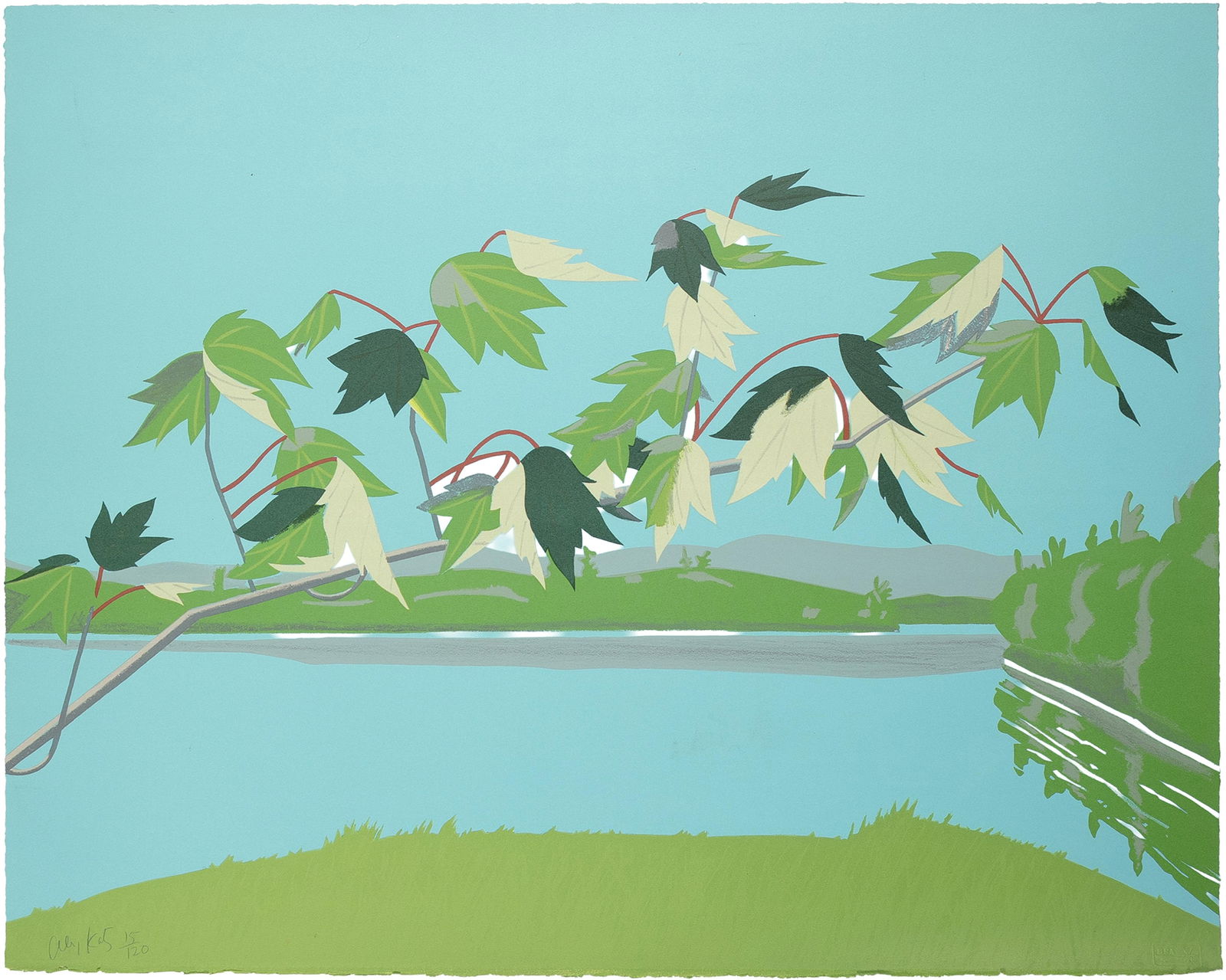 Alex Katz, American b. 1927, Late July I: Alex KatzAmerican, b. 1927Late July I1971color lithograph22 x 28-1/2 inchesfrom the Ten Lithographs by Ten Artists portfoliosigned and numbered 15/120printed by The Bank Street Ateli