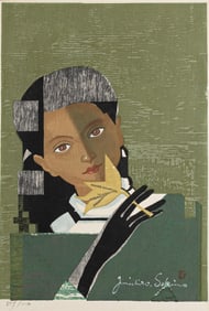 Jun'ichiro Sekino, Japanese 1914-1988, Girl with Leaf