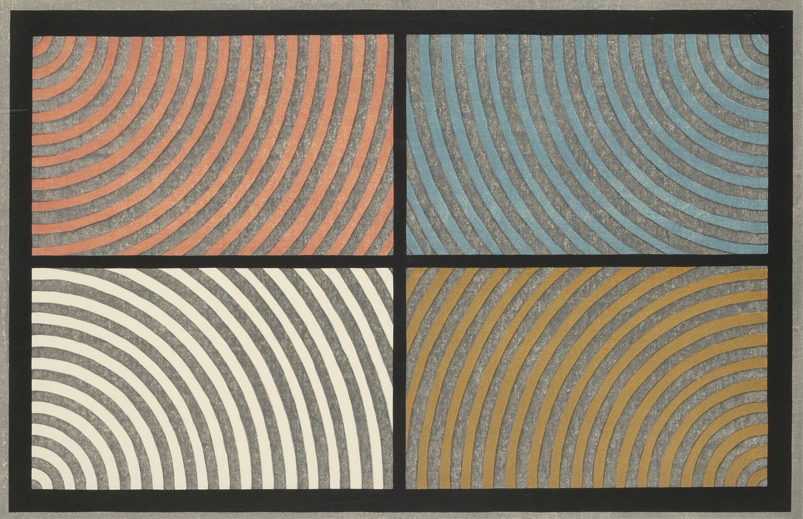 Sol LeWitt, American 1928-2007, Arcs from Four Corners (1 of 2)