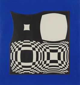 Victor Vasarely, French/Hungarian 1906-1997, Japet BW/Blue