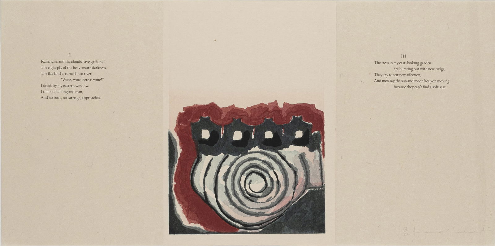 Francesco Clemente, Italian b. 1952, Cathay: Francesco ClementeItalian, b. 1952Cathay1992portfolio of seven colored woodcuts (deluxe edition) - accompanied by Ezra Pound's translations from Cathay after Li Po. Published by the Limited Editions C