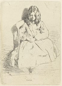 James Abbott McNeill Whistler, American 1834-1903, Annie, Seated