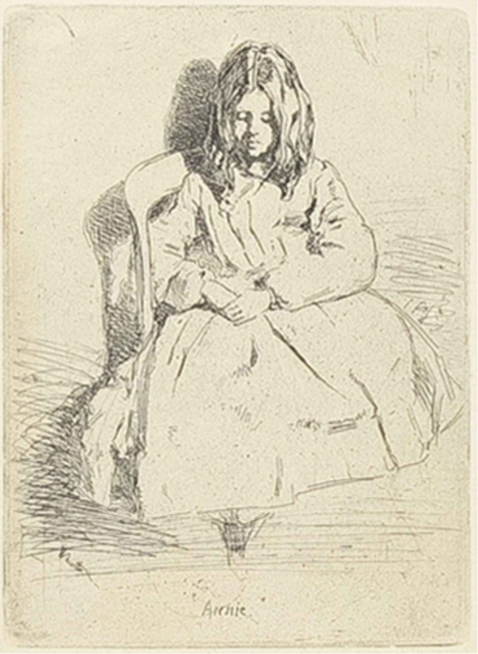 James Abbott McNeill Whistler, American 1834-1903, Annie, Seated (1 of 1)