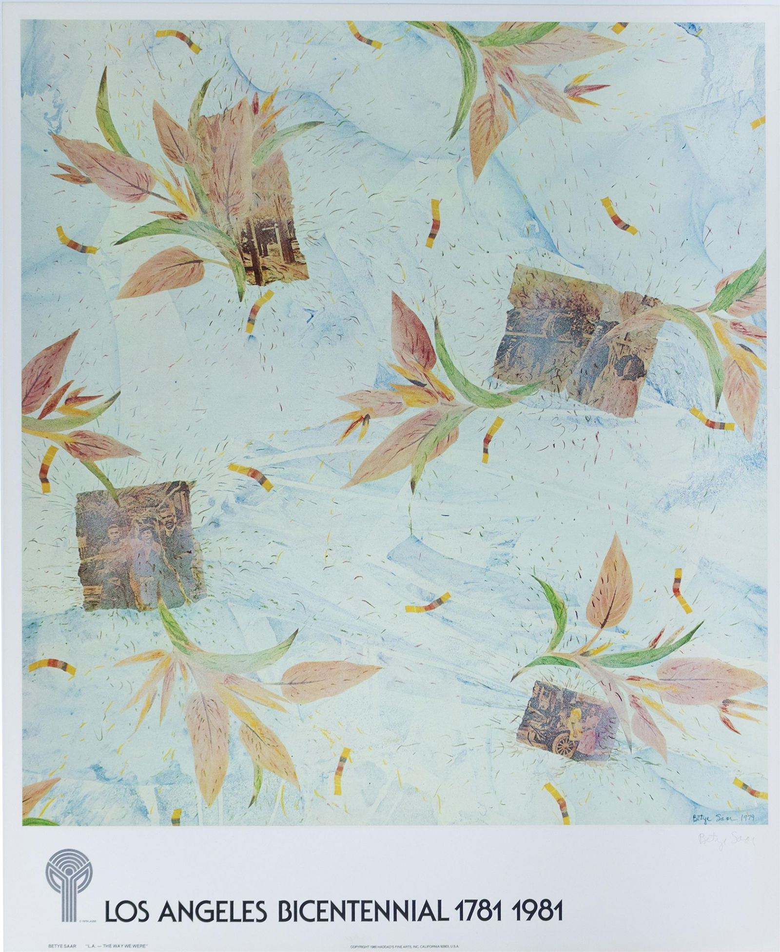 Betye Saar (after), b. 1926, L.A. The Way We Were: Betye Saar (after) b. 1926 L.A. The Way We Were 1979-1981 poster (offset lithograph) 30-1/4 x 25 inches signed by the artist Commemorative poster for the Los Angles bicentennial Conditionvery good