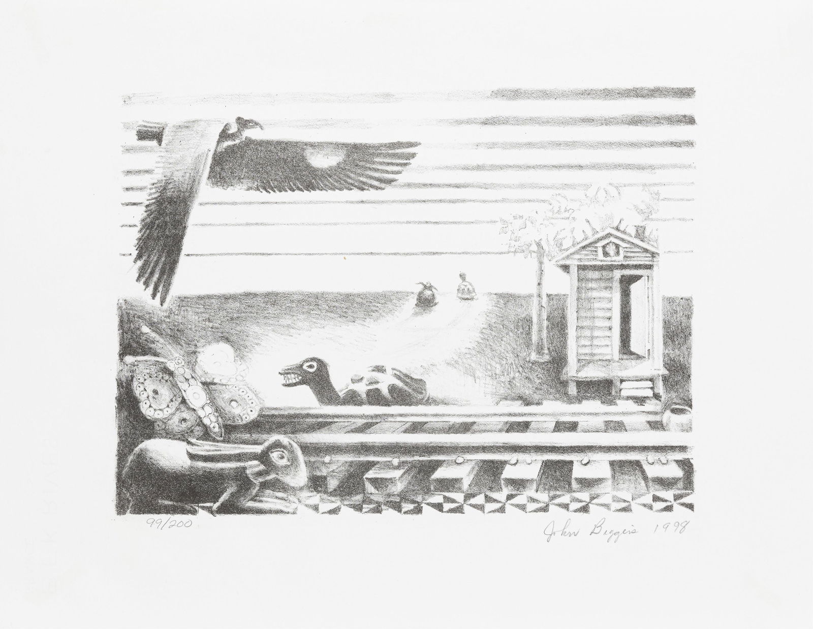 John Biggers, 1924-2001, Dau Fuskie (The First Race Between the Turtle and the Hare) - 2