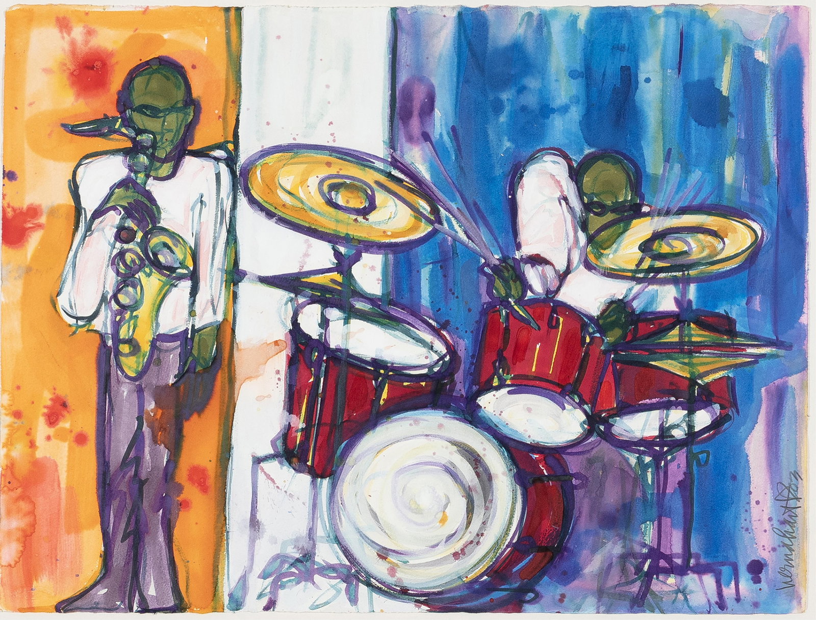 Verna Hart, 1961-2019, Waiting to Exhale: Verna Hart 1961-2019 Waiting to Exhale 2003 watercolor on paper 23 x 29-1/2 inches signed, dated and titled 