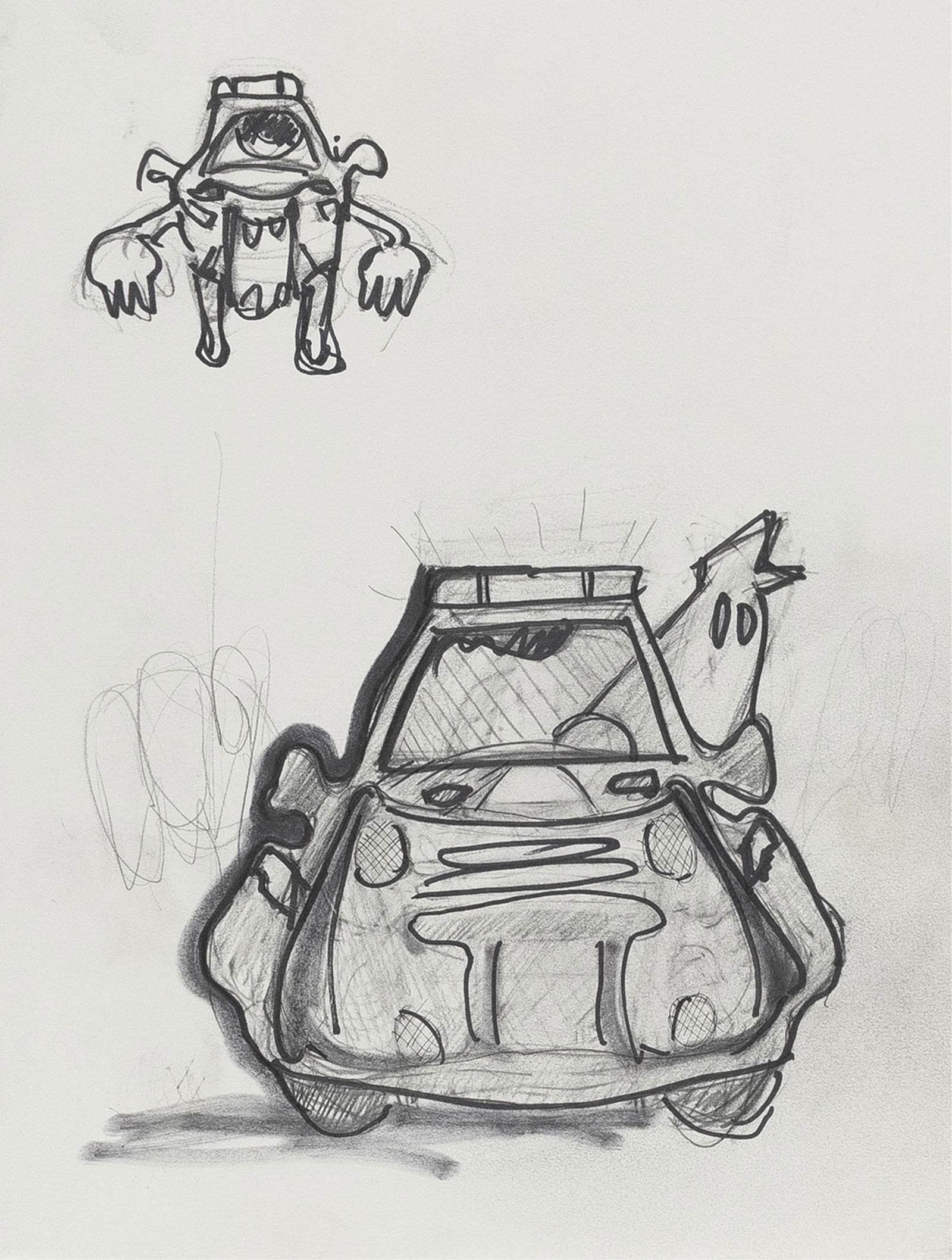 Lavaughan Jenkins, b.1976, lot of two works: Lavaughan Jenkinsb.1976lot of two worksc. 2024graphite and marker on notebook paper12 x 9 inches eachunsigned