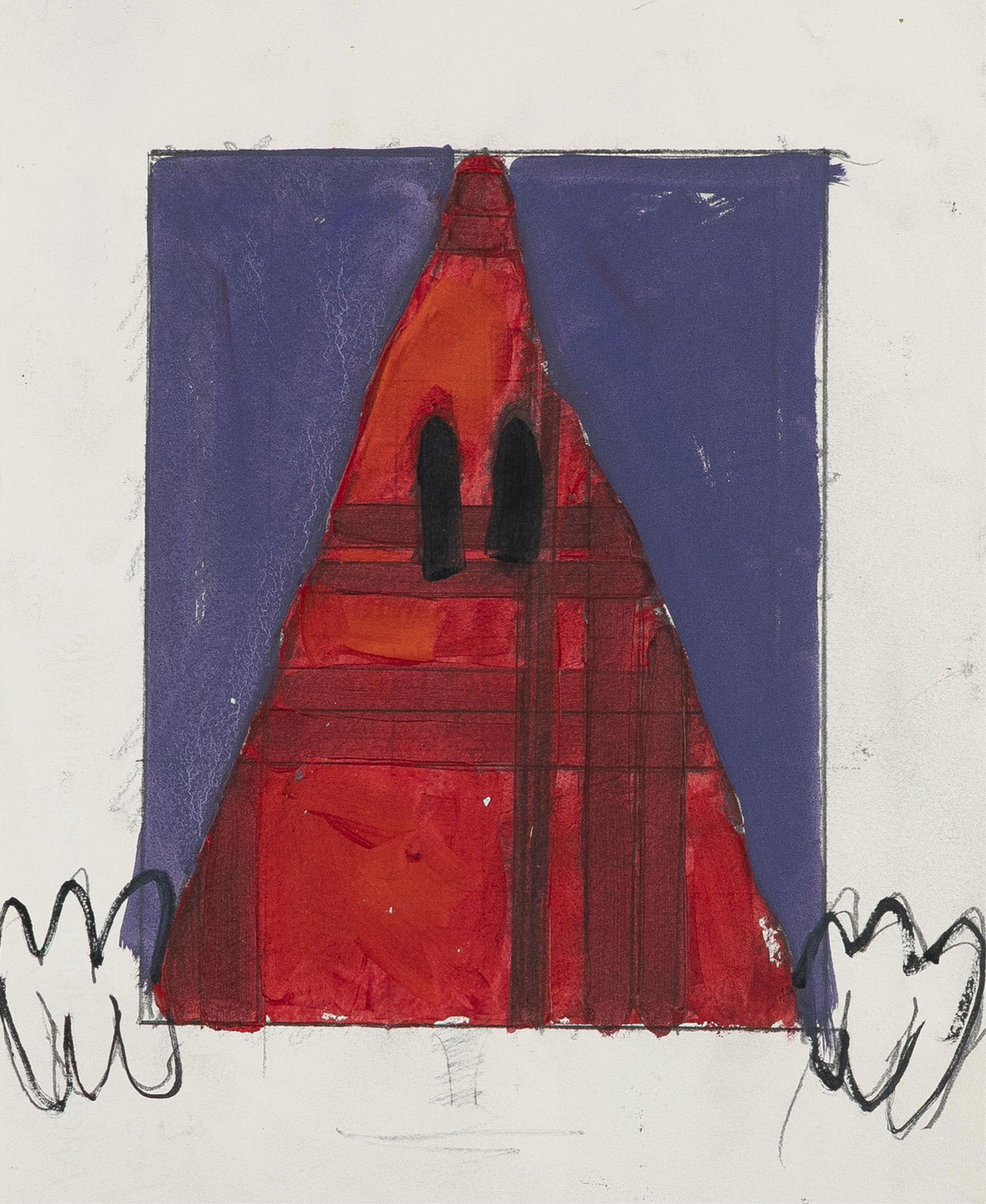 Lavaughan Jenkins, b. 1976, untitled: Lavaughan Jenkins b. 1976 untitled c. 2024 acrylic, graphite and marker on notebook paper 12 x 9 inches unsigned 