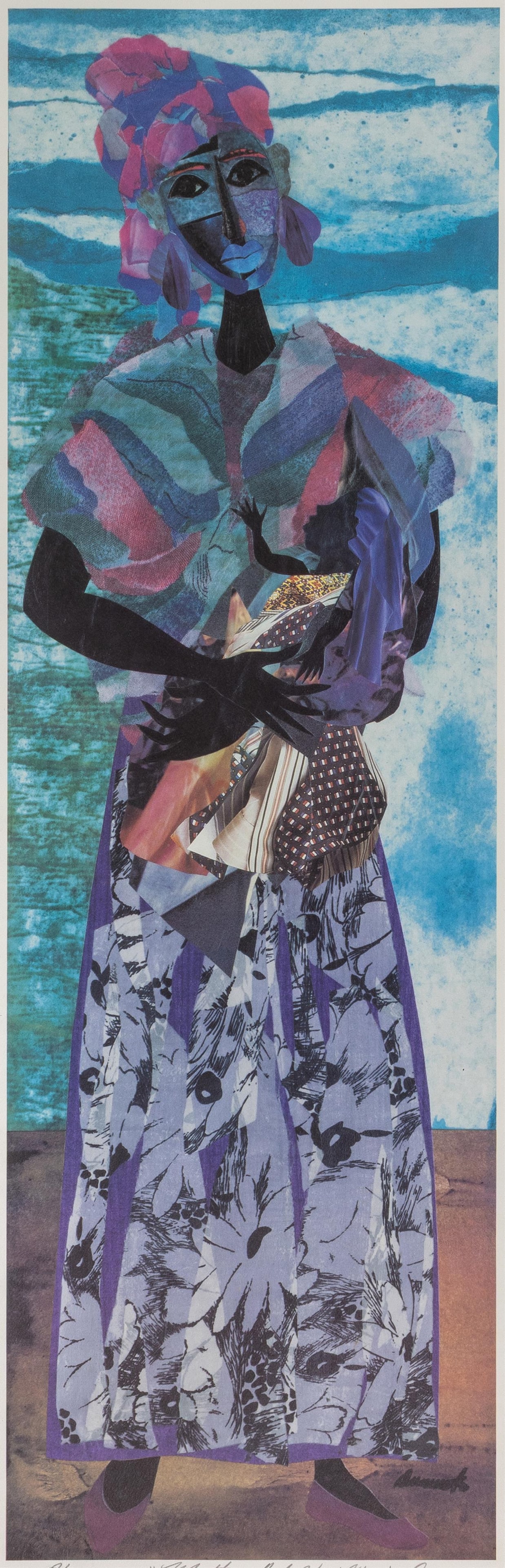 James Denmark, b. 1936, Mother and Child: James Denmarkb. 1936Mother and Childc. 1980color lithograph35 x 11-1/8 inches (image)38 x 14 inches (sheet)signed, titled, with A/P; blind stamp: Denmark