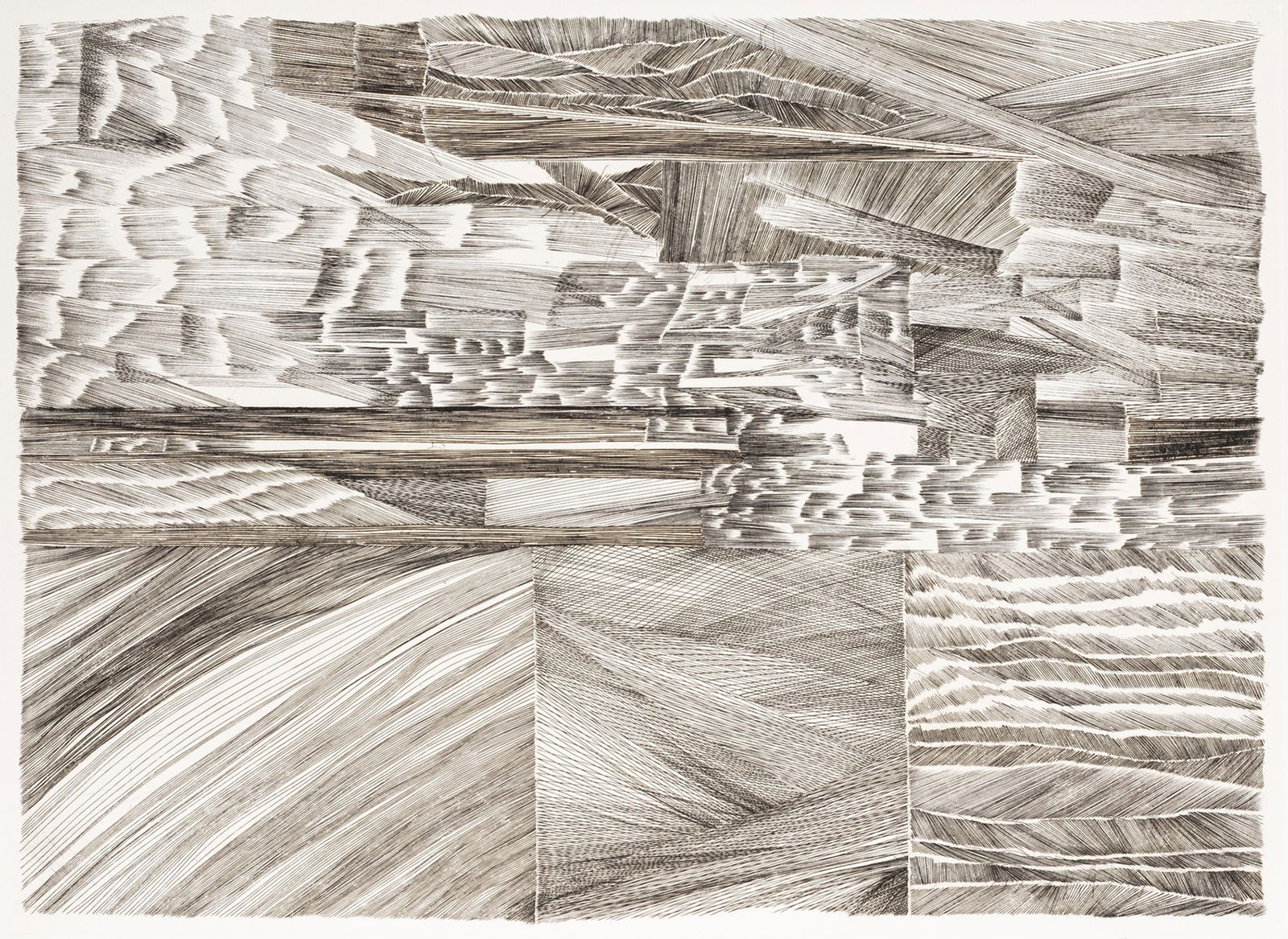 Leon Hicks, b. 1933, Engraving VI: #1 (1 of 2)