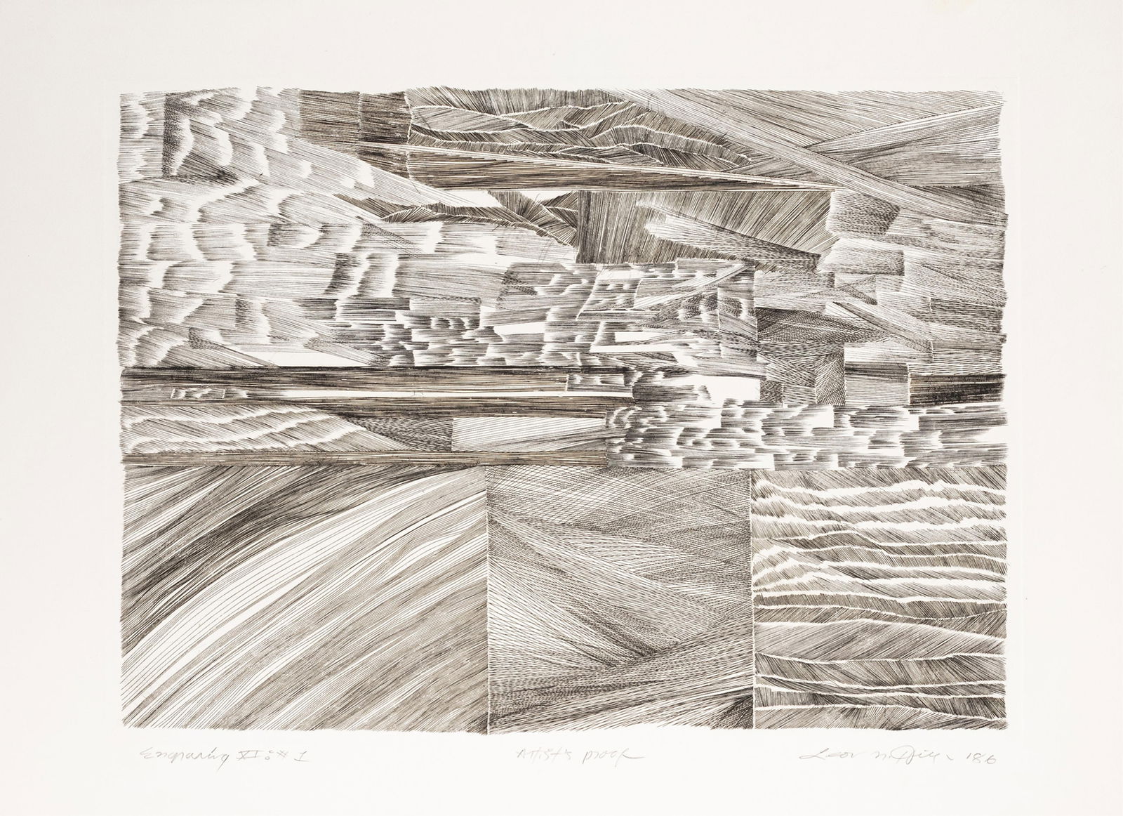 Leon Hicks, b. 1933, Engraving VI: #1 - 2