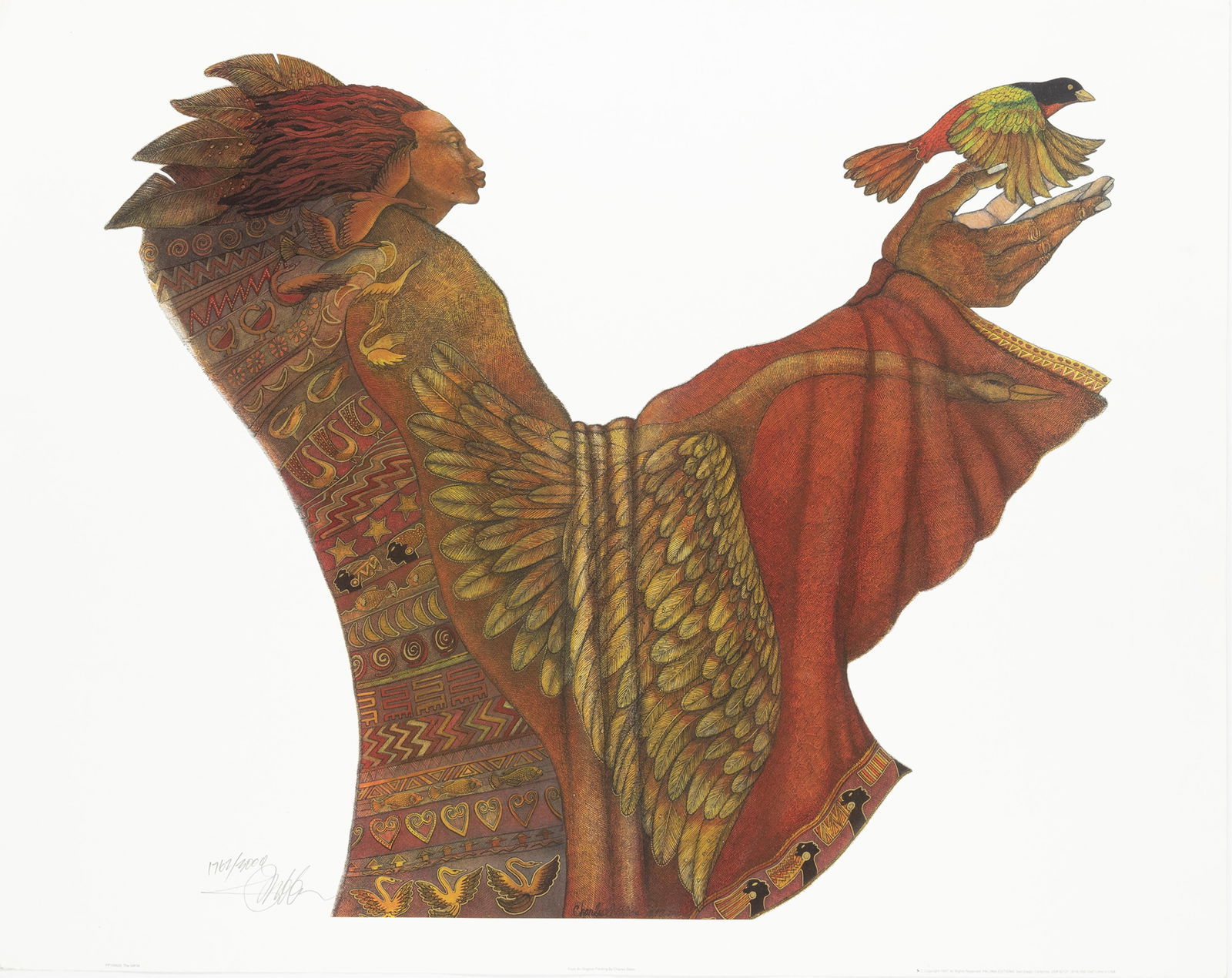 Charles Bibbs, b. 1948, The Gift IV: Charles Bibbs b. 1948 The Gift IV 1997 screenprint/relief print 27 1/2 x 34 1/2 inches (sheet) signed, titled, and numbered 1762/3000 