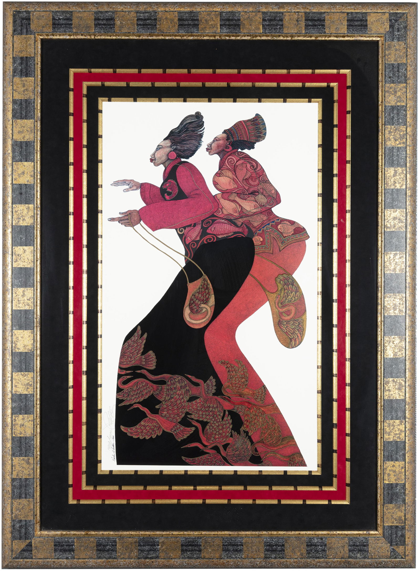 Charles Bibbs, b. 1948, Ladies in Red - 2