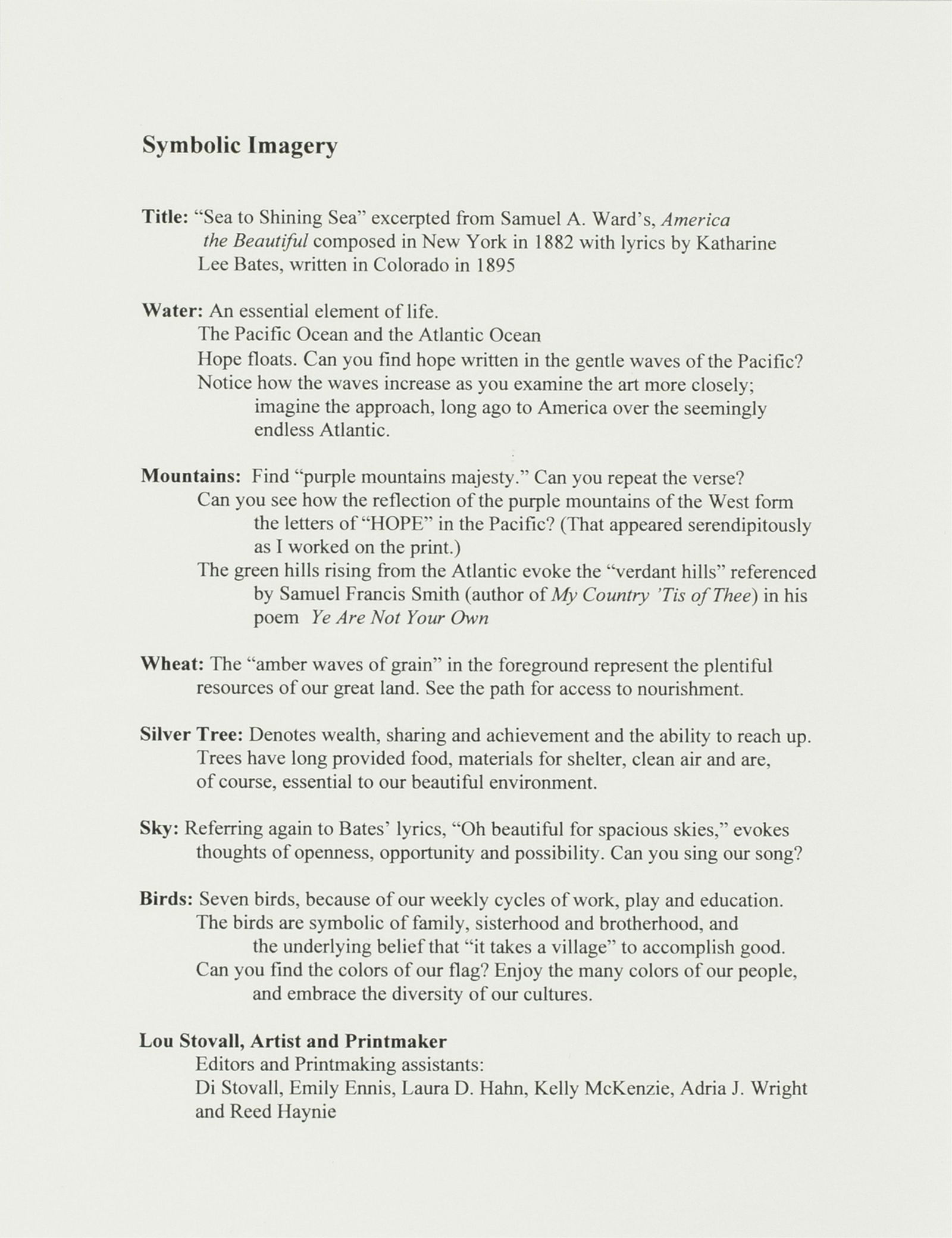 Lou Stovall, 1937-2023, Sea to Shining Sea - 2