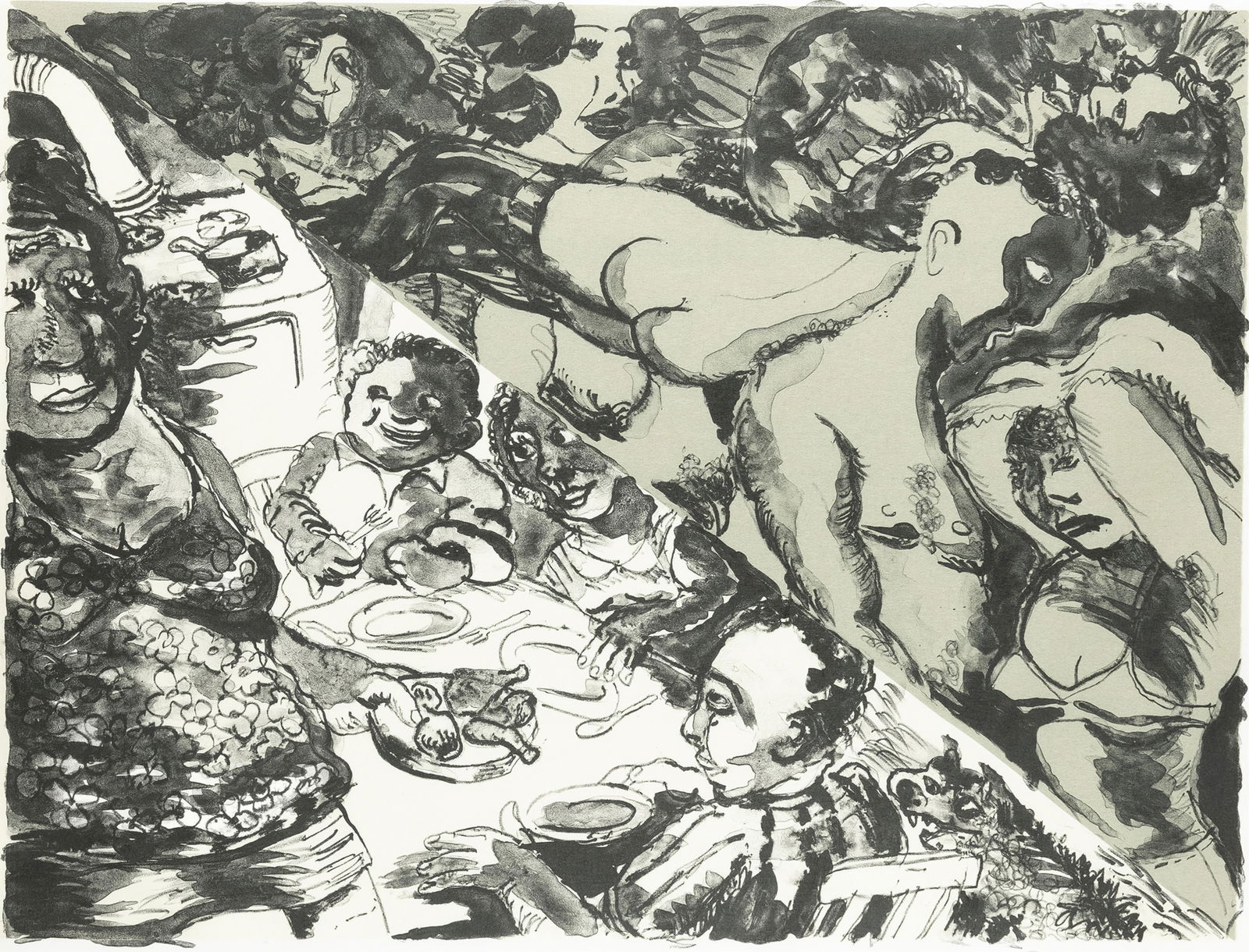 Robert Colescott, 1925-2009, Fried Chicken and Fantasy (1 of 2)
