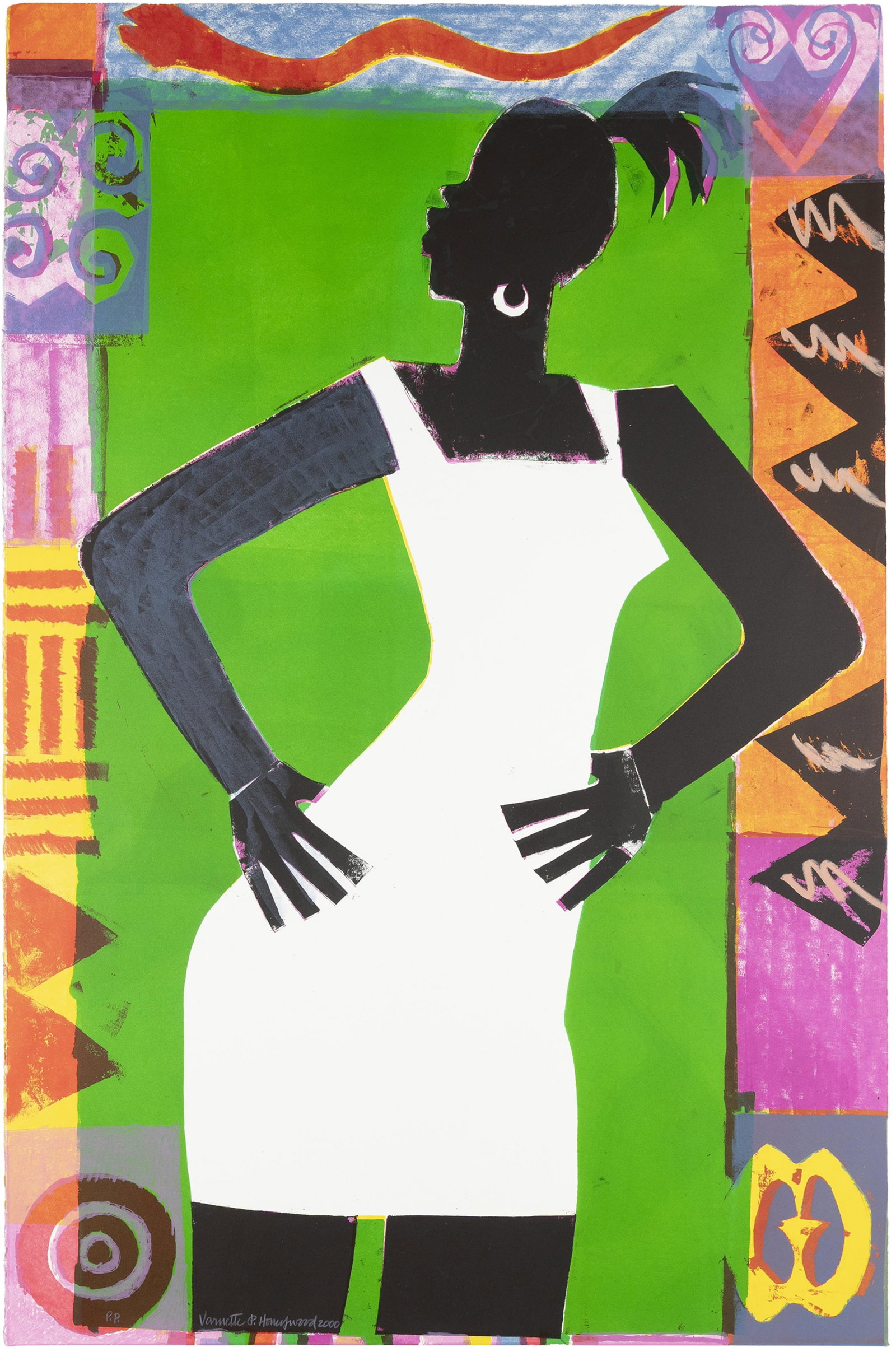 Varnette Honeywood, 1950-2010, Untitled: Varnette Honeywood1950-2010Untitled2000color screenprint40-1/4 x 26-1/4 inchessigned and datedp.p. (printer's proof)