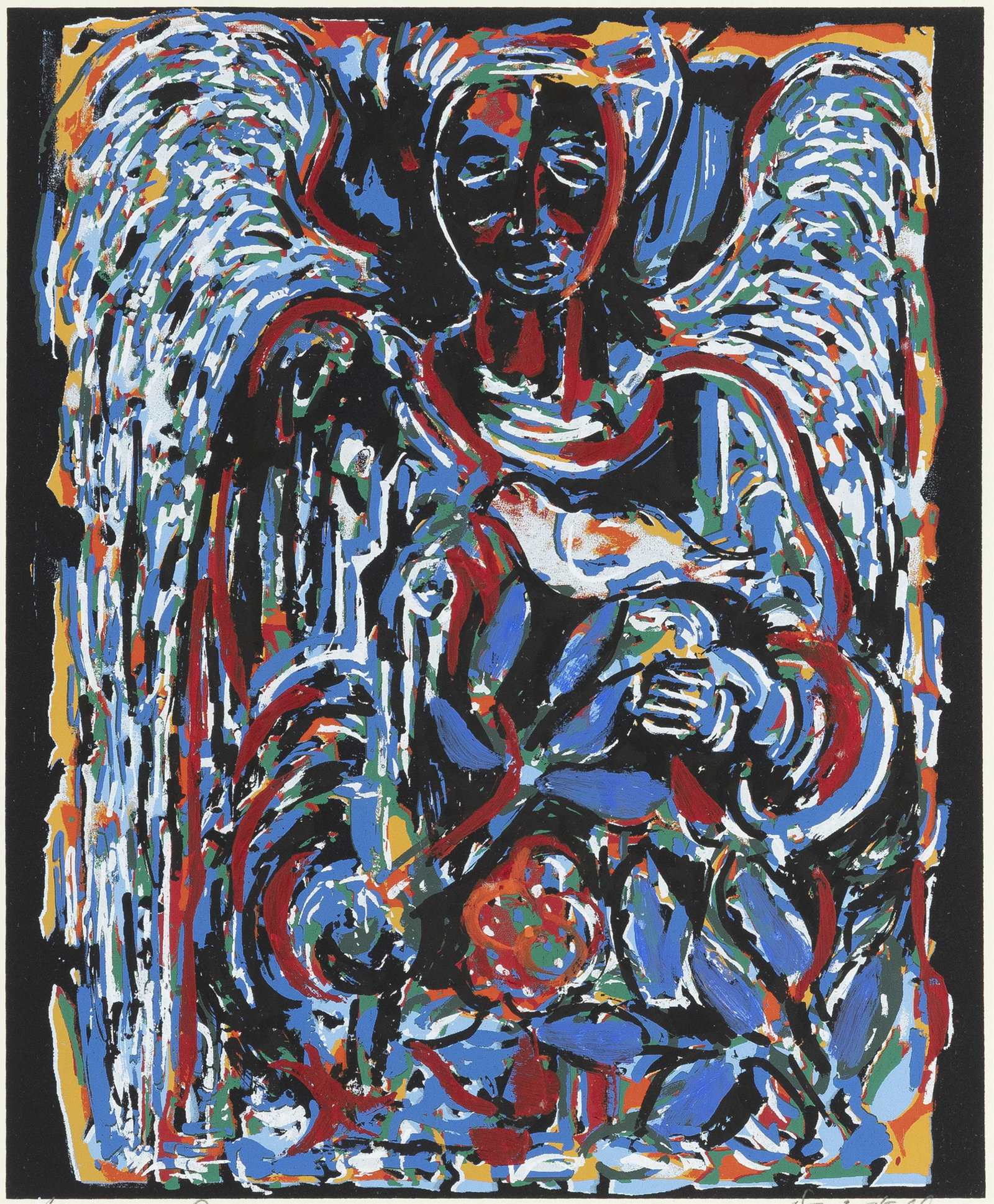 David Driskell, 1931-2020, Angel of Peace: David Driskell 1931-2020 Angel of Peace 2008 Serigraph 15 x 10 7/8 inches signed, titled, and dated with AP 