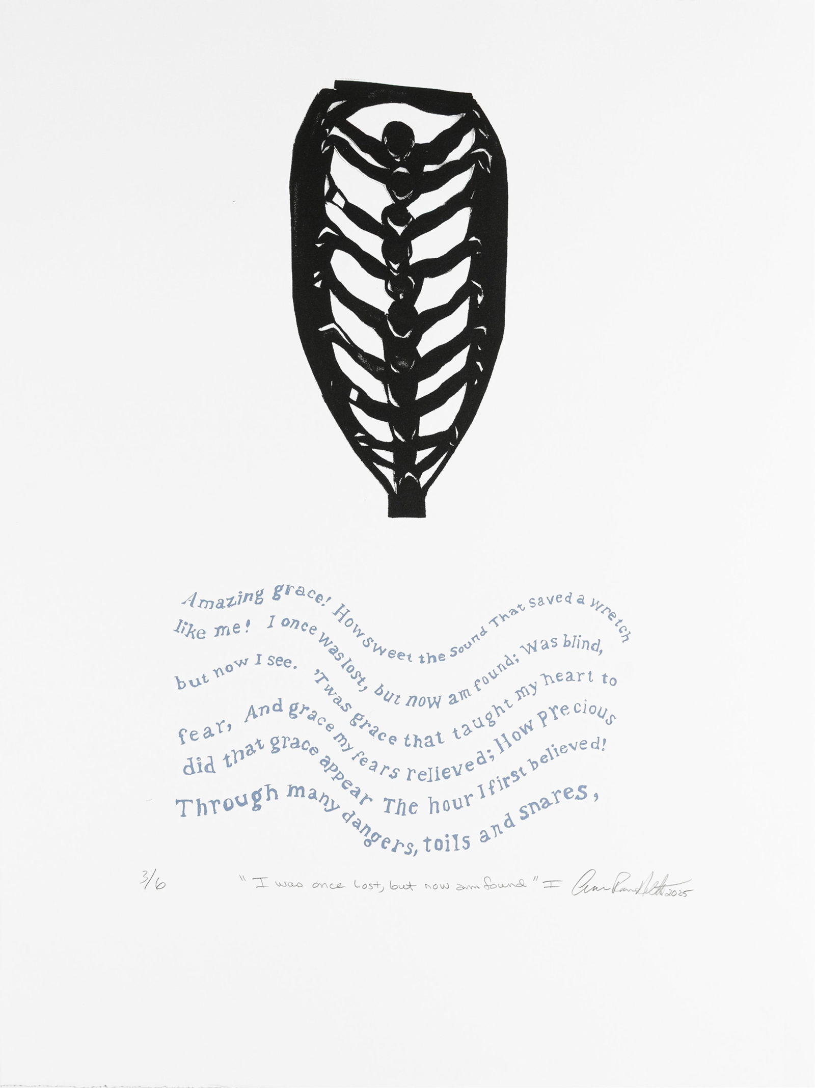 Curlee Raven Holton, b. 1951, I Was Once Lost, but Now I am Found: Curlee Raven Holton b. 1951 I Was Once Lost, but Now I am Found 2025 serigraph 30 x 22-1/4 inches signed, dated, titled and numbered 3/6 