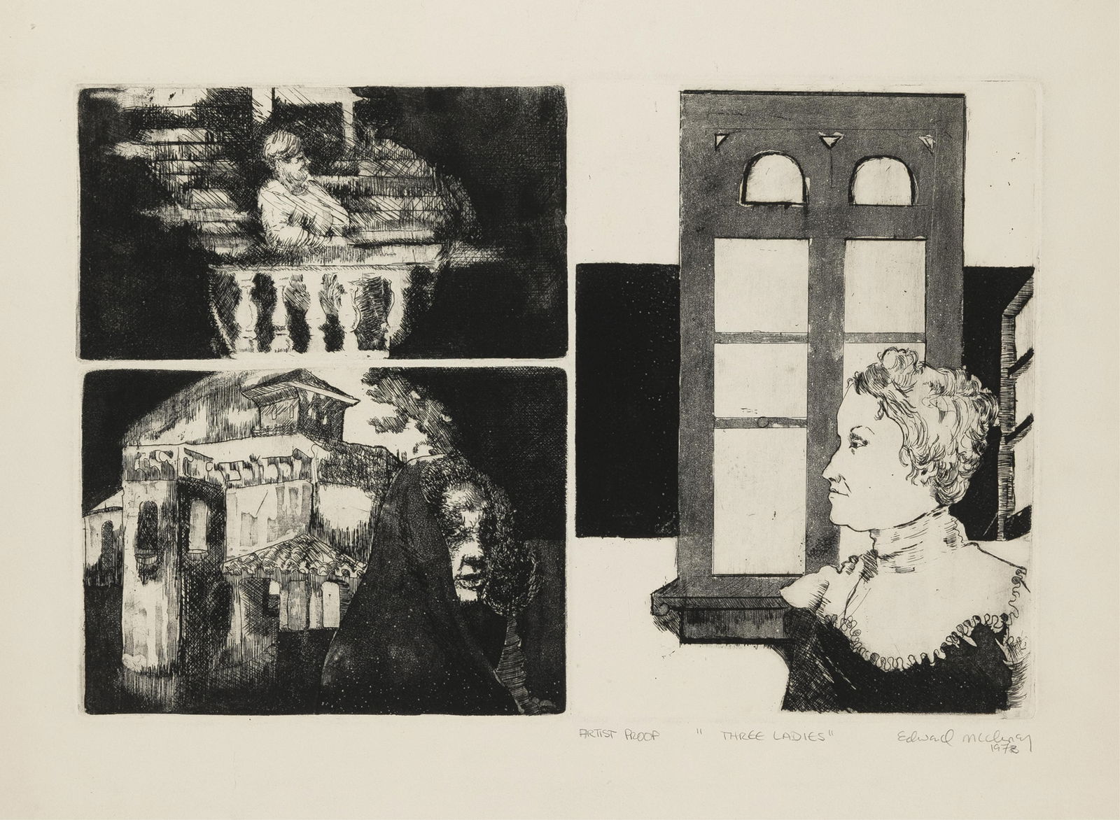 Edward McCluney, b. 1944, Three Ladies - 2