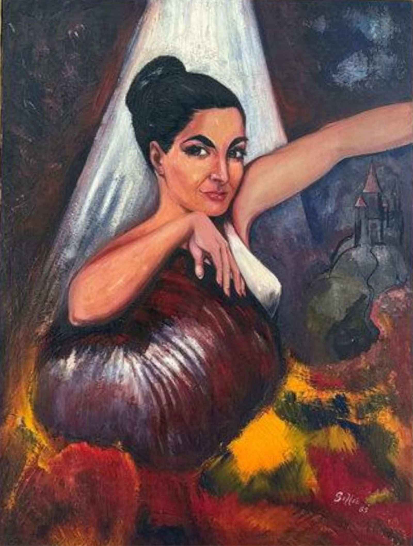 Charles L. Sallee Jr, 1913-2006, untitled: Charles L. Sallee Jr 1913-2006 untitled 1965 oil on canvas 40 x 30 inches signed 