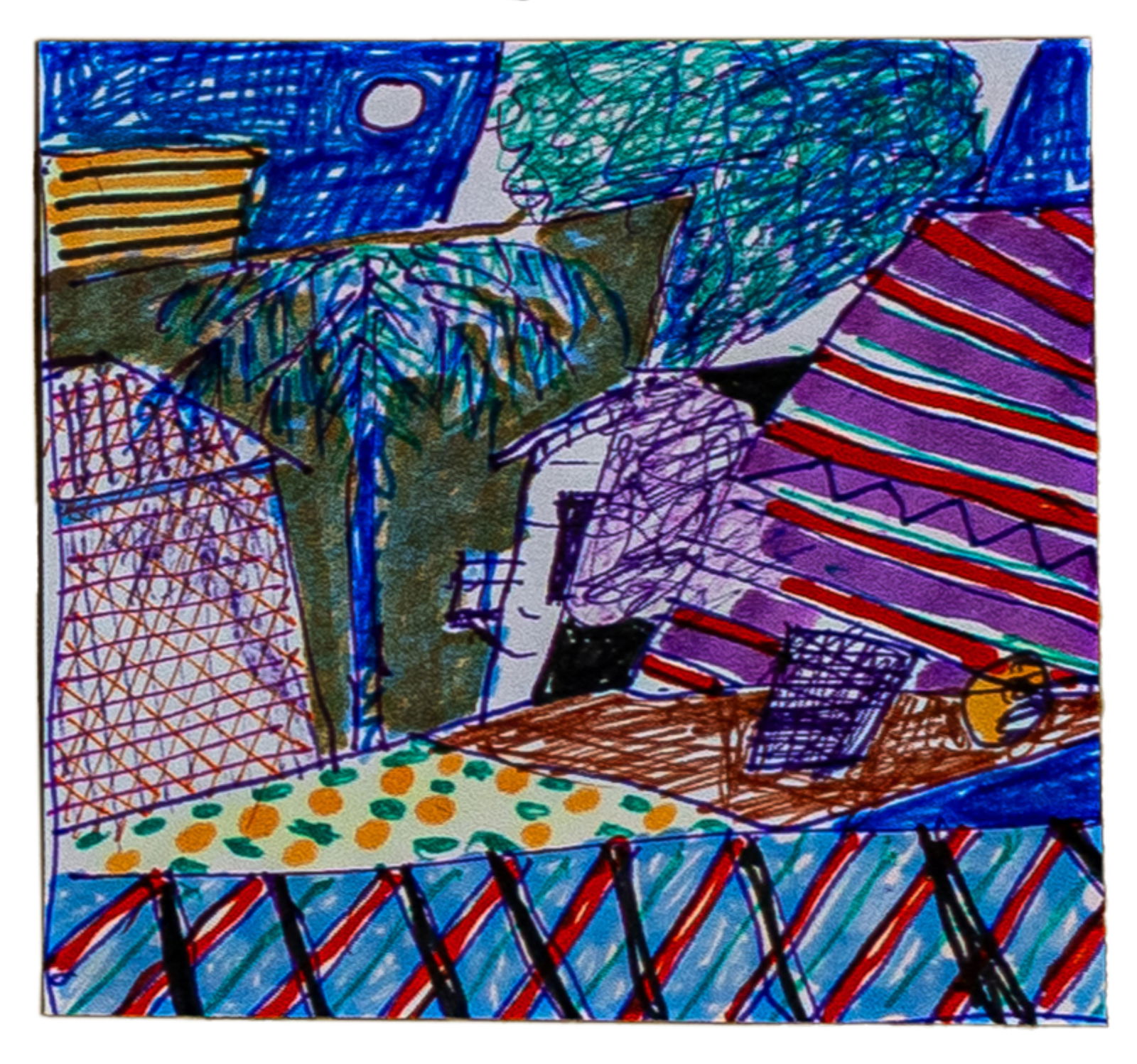 Phillip Jewel Hampton, 1922-2016, Raptiles, lot of three mixed media works - 3