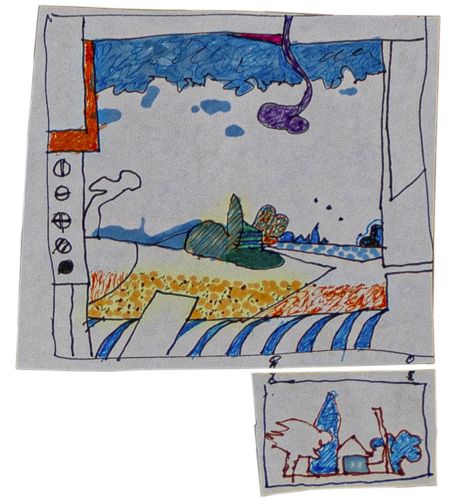 Phillip Jewell Hampton, 1922-2016, Raptiles, lot of three mixed media works - 3