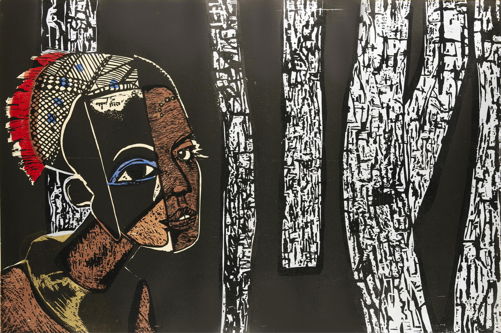 Michael Kelly Williams, b. 1950, Afternoon of a Georgia Faun: Michael Kelly Williams b. 1950 Afternoon of a Georgia Faun 1982 woodblock 24 x 36 inches (image, full margins) signed, dated, titled and numbered, 26/40 