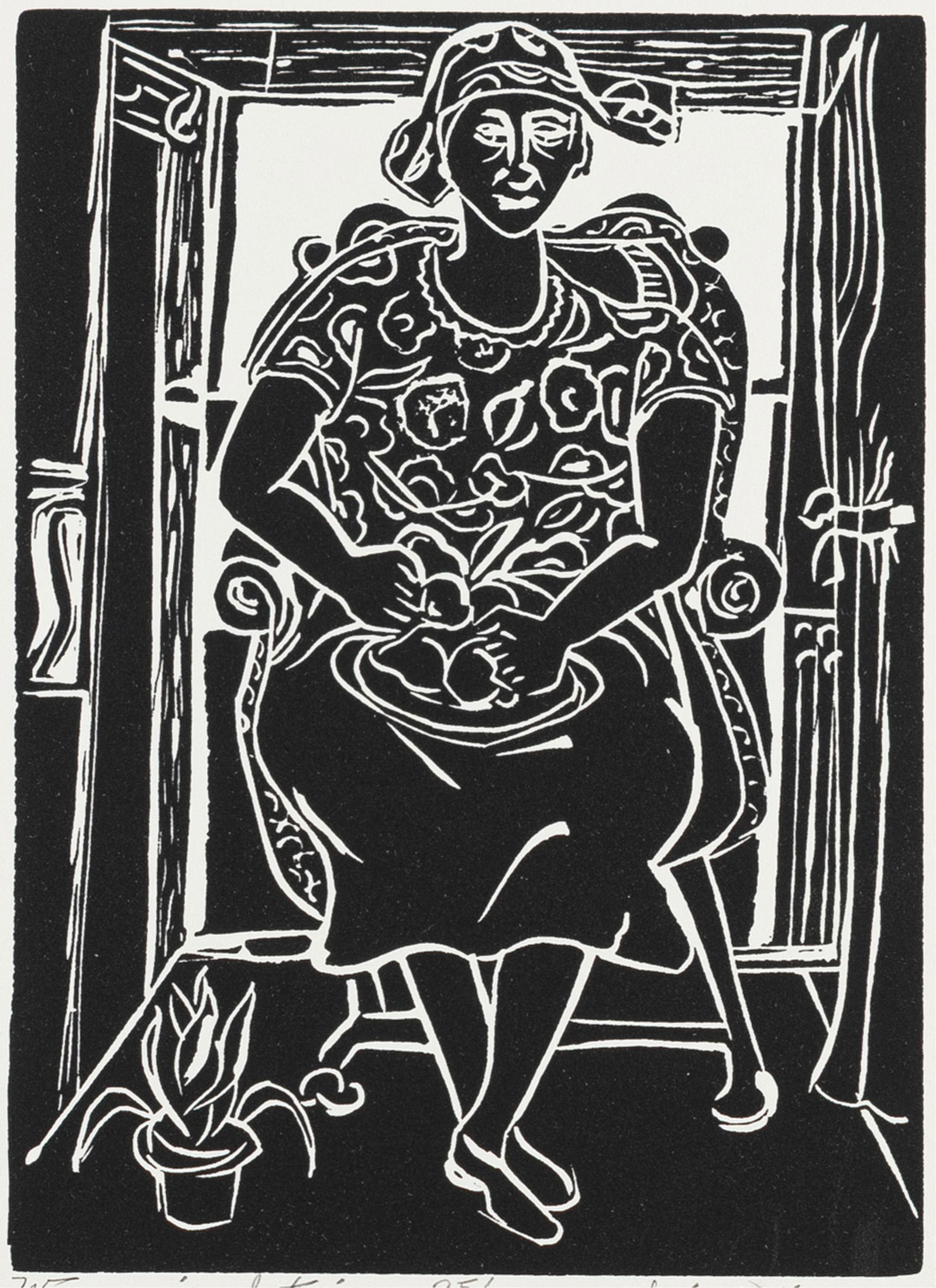 David C. Driskell, 1931-2020, Woman in Interior (1 of 2)