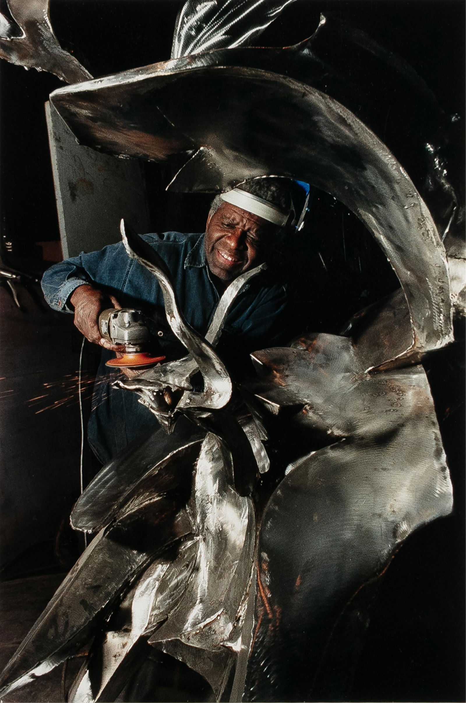 Robert (Bobby) A. Sengstacke, 1943-2017, untitled, Portrait of Richard Hunt: Robert (Bobby) A. Sengstacke 1943-2017 untitled, Portrait of Richard Hunt 2000 c-print 19-1/2 x 13 inches (image) signed and dated Provenance: James T. Parker Art Trust Collection, Chicago, IL. 