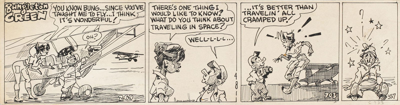 Chester Commodore, 1914-2004, Bungleton Green: Chester Commodore1914-2004Bungleton Greenc. 1960India ink and pencil on paper3-3/4 x 13-3/4 inchesProvenance: collection of Gus Turbeville, President of Coker College, Hartsville, SC, a well-known