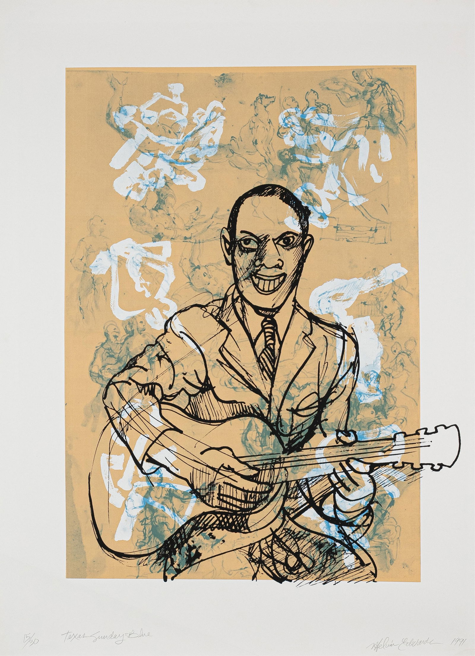 Melvin Edwards, b. 1937, Texas Sunday Blue - 2