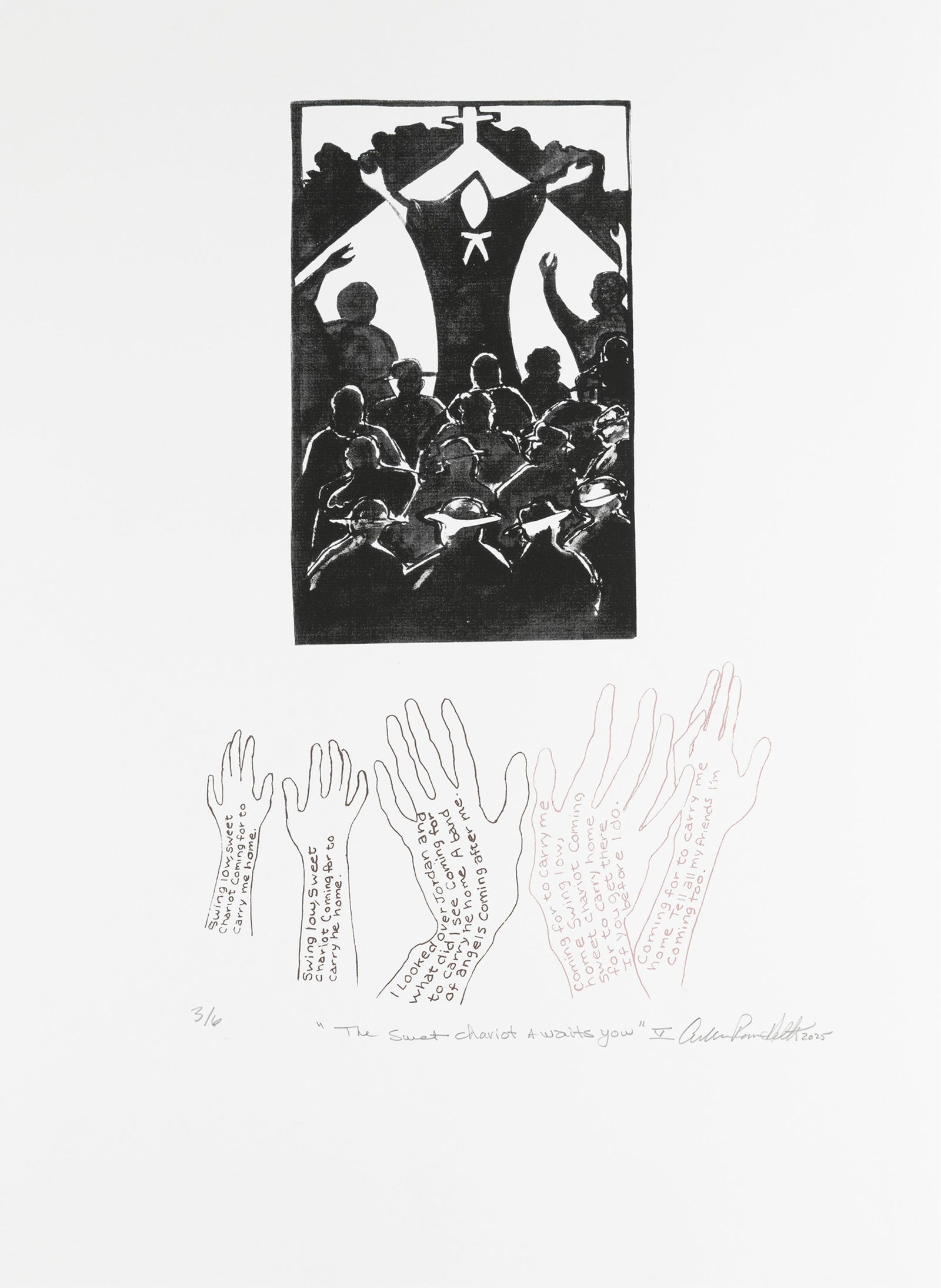 Curlee Holton, b. 1951, The Sweet Chariot Awaits You: Curlee Holtonb. 1951The Sweet Chariot Awaits You2025Serigraph22 1/4 x 30 inchessigned, dated, titled, and numbered, 3/6