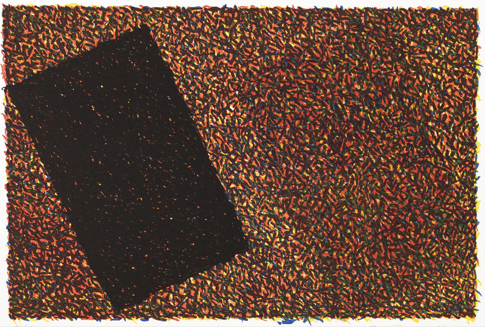 McArthur Binion, b. 1946, untitled: McArthur Binionb. 1946untitled1980five color lithograph16 x 24 inches (image)22-1/2 x 30 inches (sheet)33/50Binion was born in Macon, Mississippi, and studied at Wayne State Unive